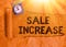 Text sign showing Sale Increase. Conceptual photo Average Sales Volume has Grown Boost Income from Leads