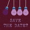 Text sign showing Save The Date question. Conceptual photo asking someone to remember specific day or time Color