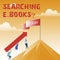 Text sign showing Searching E Booksquestion. Conceptual photo Looking for online literature modern reading.