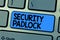 Text sign showing Security Padlock. Conceptual photo hardened steel body and double locking shackle of extra one