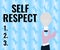 Text sign showing Self Respect. Business concept Pride and confidence in oneself Stand up for yourself Colleagues