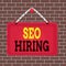 Text sign showing Seo Hiring. Conceptual photo employing a specialist will develop content to include keywords Board