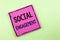 Text sign showing Social Engagement. Conceptual photo post gets high reach Likes Ads SEO Advertising Marketing written on Pink Sti