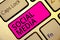 Text sign showing Social Media. Conceptual photo Online communication channel Networking Microblogging Keyboard pink key Intention