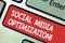 Text sign showing Social Media Optimization. Conceptual photo Digital strategy Generate viral publicity Keyboard key Intention to