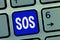 Text sign showing Sos. Conceptual photo Urgent appeal for help International code signal of extreme distress