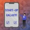 Text sign showing Start Up Galaxy. Conceptual photo Newly emerged business created by new entrepreneurs.