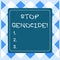 Text sign showing Stop Genocide. Conceptual photo to put an end on the killings and atrocities of showing Dashed Stipple