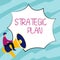 Text sign showing Strategic Plan. Word for A process of defining strategy and making decisions