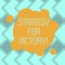 Text sign showing Strategy For Victory. Conceptual photo detailed plan for achieving success in the situation Blank