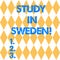 Text sign showing Study In Sweden. Conceptual photo Travel to European country for educational purposes Harlequin Design