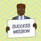 Text sign showing Success Mission. Conceptual photo getting job done in perfect way with no mistakes Task made Smiling