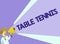 Text sign showing Table Tennis. Conceptual photo Indoor game played with small bats and a ball bounced