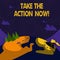 Text sign showing Take The Action Now. Conceptual photo Act Start Promptly Immediate Instantly