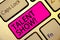 Text sign showing Talent Show. Conceptual photo Competition of entertainers show casting their performances Keyboard pink key Inte