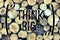 Text sign showing Think Big. Conceptual photo Have great ideas Dream of something amazing Wooden background vintage wood