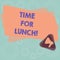 Text sign showing Time For Lunch. Conceptual photo Moment to have a meal Break from work Relax eat drink rest Megaphone