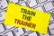Text sign showing Train The Trainer. Conceptual photo Learning Technique Students being teachers themselves written on Tear Sticky