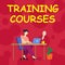 Text sign showing Training Courses. Business idea is series of lessons or lectures teaching skills you need Woman