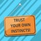 Text sign showing Trust Your Own Instincts. Conceptual photo Intuitive follow demonstratingal feelings confidence Blank