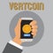 Text sign showing Vertcoin. Conceptual photo Cryptocurrency Blockchain Digital currency Tradeable token