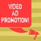 Text sign showing Video Ad Promotion. Conceptual photo help drive more views and subscribers to your channel Color Silhouette of