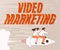 Text sign showing Video Marketing. Business idea create short videos about specific topics using articles Illustration