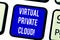 Text sign showing Virtual Private Cloud. Conceptual photo configurable pool of shared computing resources Keyboard key