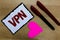 Text sign showing Vpn. Conceptual photo Secured virtual private network across confidential domain protected Love pure wood colour