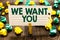 Text sign showing We Want You. Conceptual photo Company wants to hire Vacancy Looking for talents Job employment Clothespin holdin