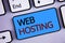 Text sign showing Web Hosting. Conceptual photos Server service that allows somebody to make website accessible