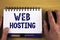 Text sign showing Web Hosting. Conceptual photos Server service that allows somebody to make website accessible