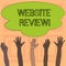 Text sign showing Website Review. Conceptual photo Homepage Evaluation Customer Opinion Satisfaction Ranking.