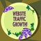 Text sign showing Website Traffic Growth. Conceptual photo marketing metric that measures visitors of a site Cutouts of