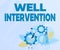 Text sign showing Well Intervention. Concept meaning work carried out on gas well to alter or manage its health Abstract