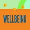Text sign showing Wellbeing. Conceptual photo A good or satisfactory condition of existence including health Three gold