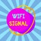 Text sign showing Wifi Signal. Conceptual photo provide wireless highspeed Internet and network connections Asymmetrical uneven