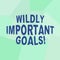 Text sign showing Wildly Important Goals. Conceptual photo most important objective that needs special attention Uneven