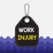 Text sign showing Work Injury. Conceptual photo illness caused by events or exposures in the work environment Empty tag