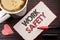 Text sign showing Work Safety. Conceptual photo Caution Security Regulations Protection Assurance Safeness written on Sticky Note