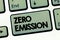 Text sign showing Zero Emission. Conceptual photo No harmful gas release to atmosphere Conserve the environment