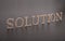 Text solution alphabet on wood table