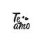 Text in Spanish: Love you. calligraphy vector illustration.