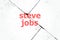Text Steve Jobs. People concept . Closeup of rough textured grunge background