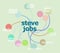 Text Steve Jobs. People concept . Infographic template, integrated circles. Business concept with options