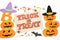 Text Trick or Treat with halloween decorations