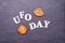 Text UFO day and cookies in the form of a flying saucer and an alien