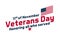 Text for Veterans Day, USA celebration. Vector design with usa flag and text 11th of November, Veterans Day Honoring all who serve