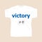 Text Victory. Business concept . Man wearing white blank t-shirt