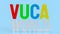 The text  vuca world or Volatility, uncertainty, complexity and ambiguity 3d rendering